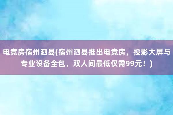 电竞房宿州泗县(宿州泗县推出电竞房，投影大屏与专业设备全包，双人间最低仅需99元！)