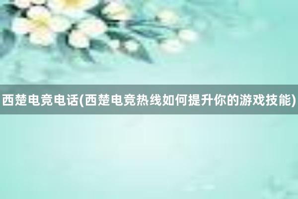 西楚电竞电话(西楚电竞热线如何提升你的游戏技能)