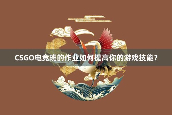 CSGO电竞班的作业如何提高你的游戏技能？