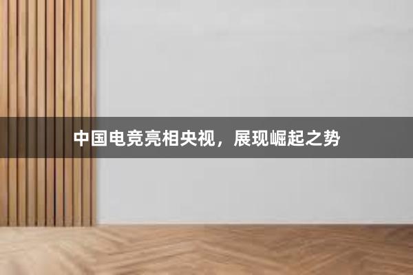 中国电竞亮相央视，展现崛起之势