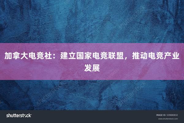 加拿大电竞社：建立国家电竞联盟，推动电竞产业发展