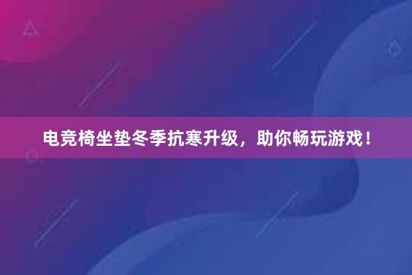 电竞椅坐垫冬季抗寒升级，助你畅玩游戏！