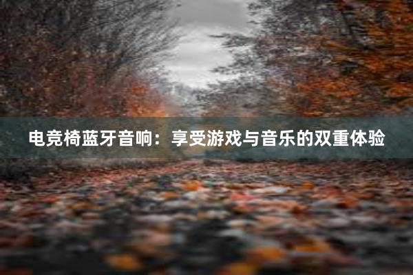 电竞椅蓝牙音响：享受游戏与音乐的双重体验